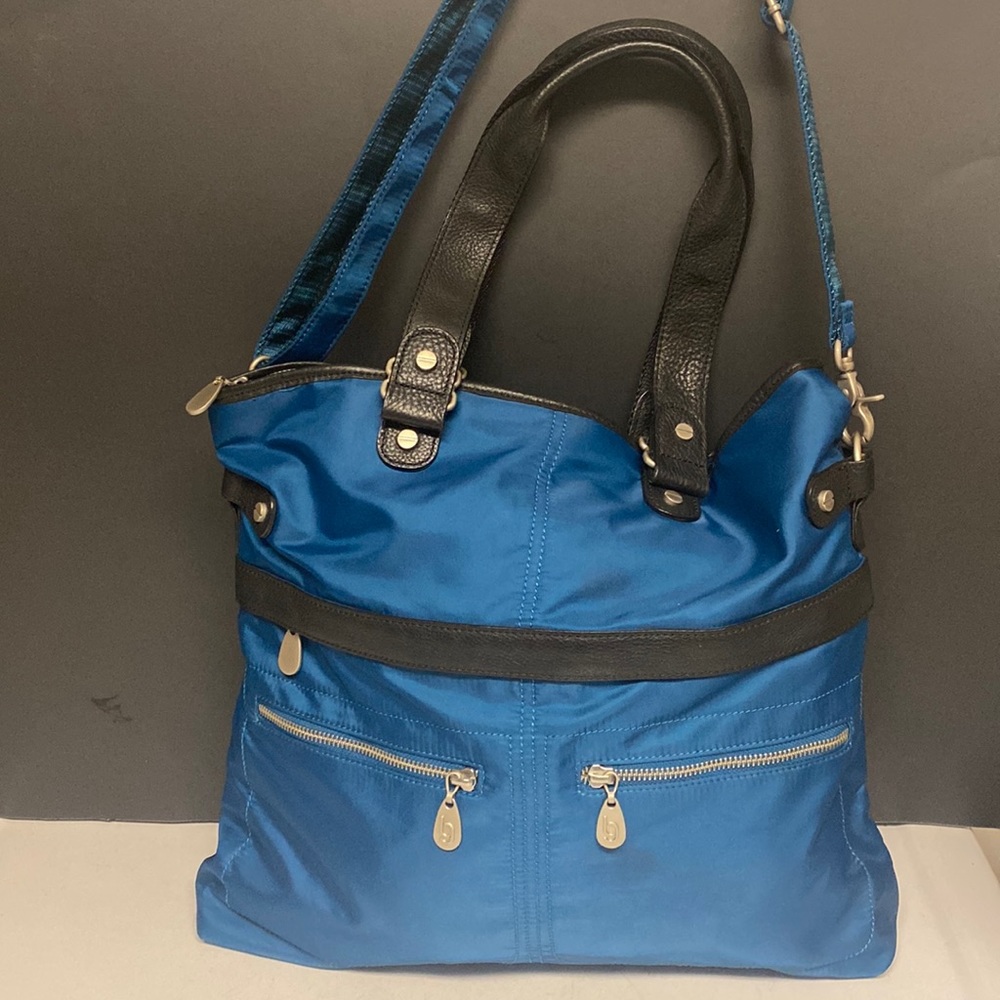 Baggallini Blue Nylon Crossbody Tote Purse